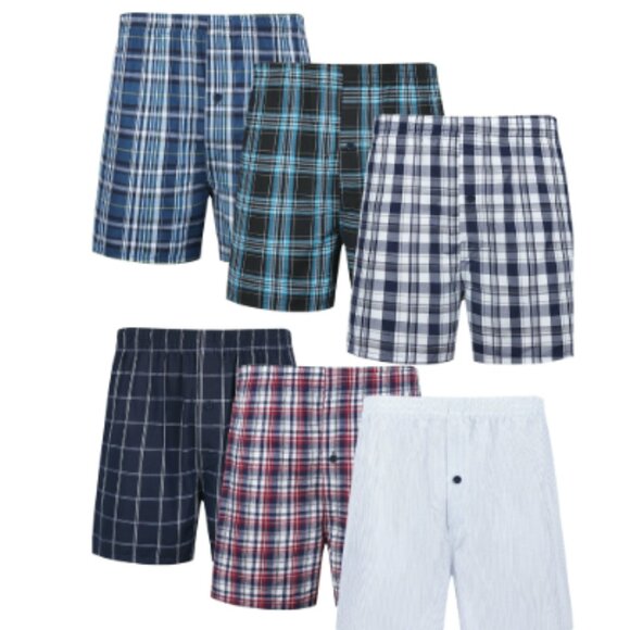 6 PackMen Soft Breathable Mens Underwear with Button Fly Assorted Colors,